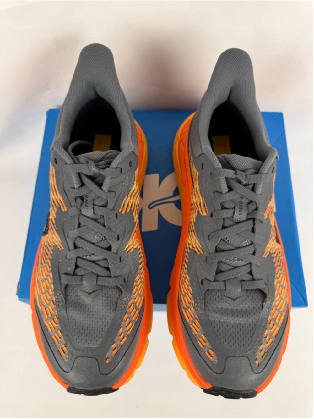 Men's Hoka Mafate Speed 4 Athletic Shoes 7 Gray Orange - Picture 10 of 13